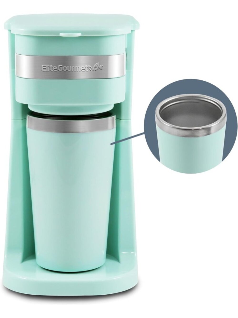 Compact Single-Serve Coffee Maker - Mint Green, Fast Brewing, Easy Cleanup
